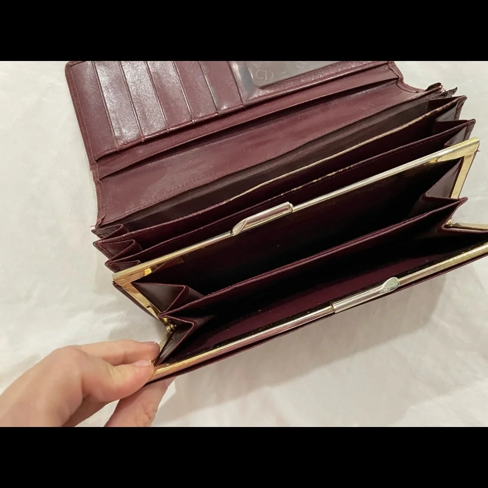 Dior Burgundy Leather Wallet